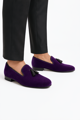 Ambrogio Milano 2 Velvet & Leather Tassel Loafer