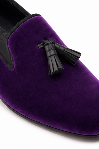Ambrogio Milano 2 Velvet & Leather Tassel Loafer