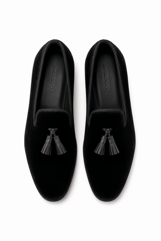 Ambrogio Milano 2 Velvet & Leather Tassel Loafer