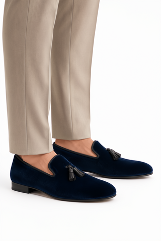 Ambrogio Milano 2 Velvet & Leather Tassel Loafer