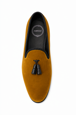 Ambrogio Milano 2 Velvet & Leather Tassel Loafer