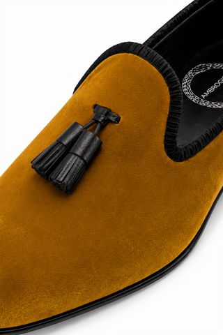 Ambrogio Milano 2 Velvet & Leather Tassel Loafer