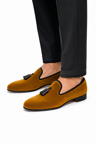 Ambrogio Milano 2 Velvet & Leather Tassel Loafer