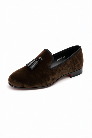 Ambrogio Milano 2 Velvet & Leather Tassel Loafer