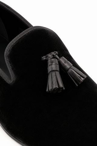 Ambrogio Milano 2 Velvet & Leather Tassel Loafer