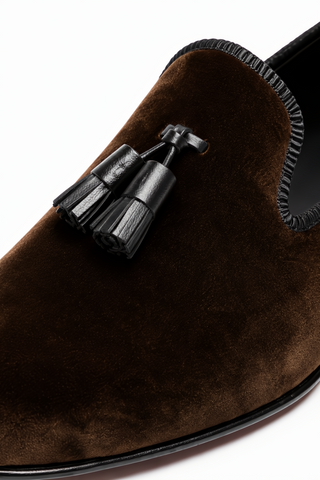 Ambrogio Milano 2 Velvet & Leather Tassel Loafer