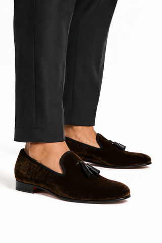 Ambrogio Milano 2 Velvet & Leather Tassel Loafer