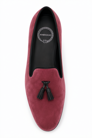 Ambrogio Milano 2 Velvet & Leather Tassel Loafer