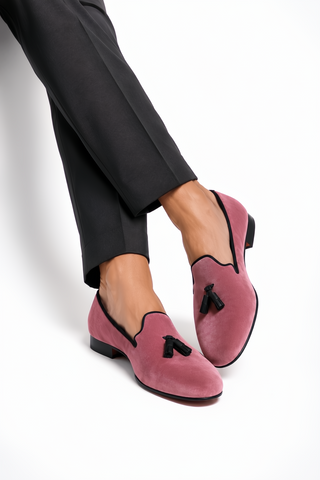 Ambrogio Milano 2 Velvet & Leather Tassel Loafer