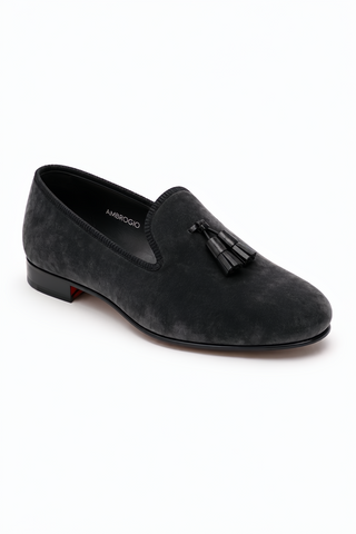 Ambrogio Milano 2 Velvet & Leather Tassel Loafer