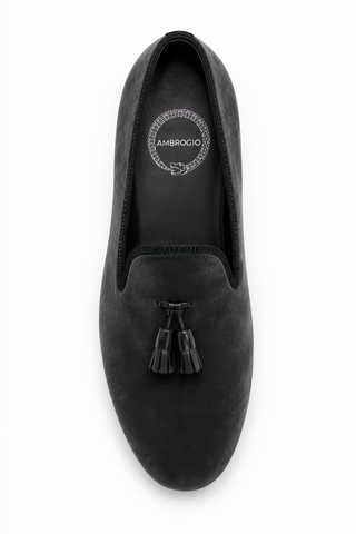 Ambrogio Milano 2 Velvet & Leather Tassel Loafer