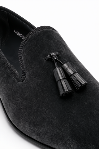 Ambrogio Milano 2 Velvet & Leather Tassel Loafer