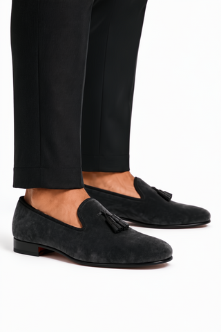 Ambrogio Milano 2 Velvet & Leather Tassel Loafer
