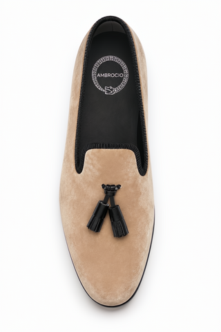 Ambrogio Milano 2 Velvet & Leather Tassel Loafer