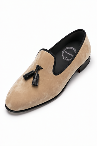Ambrogio Milano 2 Velvet & Leather Tassel Loafer
