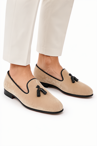 Ambrogio Milano 2 Velvet & Leather Tassel Loafer