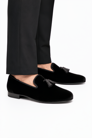 Ambrogio Milano 2 Velvet & Leather Tassel Loafer