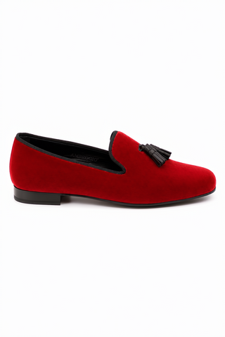 Ambrogio Milano 2 Velvet & Leather Tassel Loafer