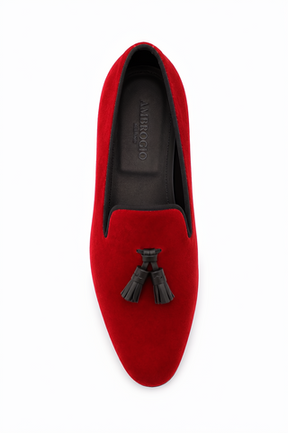 Ambrogio Milano 2 Velvet & Leather Tassel Loafer