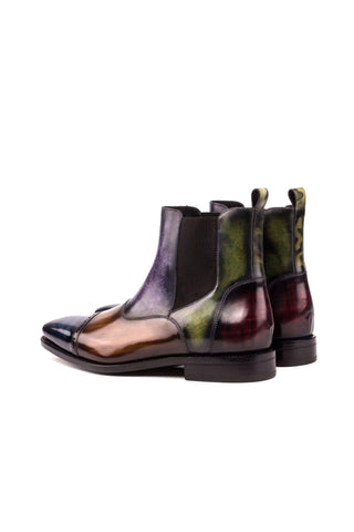 Ambrogio Multi-Color Crust Patina Leather Cap-Toe Chelsea Boots (AMB1028)