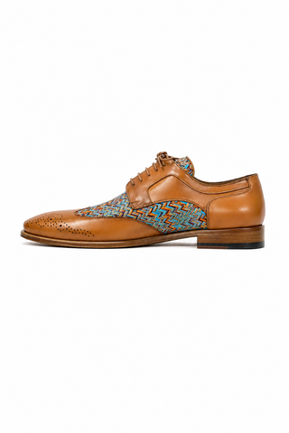 Ambrogio Multi-Color Fabric / Calf-Skin Leather Dress/ Formal Derby (AMZ1010)
