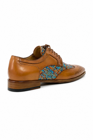 Ambrogio Multi-Color Fabric / Calf-Skin Leather Dress/ Formal Derby (AMZ1010)