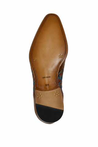 Ambrogio Multi-Color Fabric / Calf-Skin Leather Dress/ Formal Derby (AMZ1010)