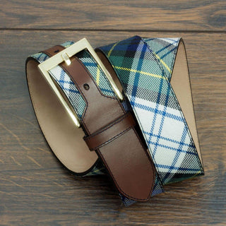Ambrogio Multi-Color Fabric / Leather Marseille Men's Belt (AMBB1026)