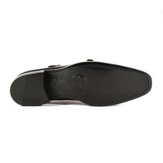 Ambrogio Multi Patina Leather Monk-Straps Luxury Loafers (AMBX1000)-AmbrogioShoes