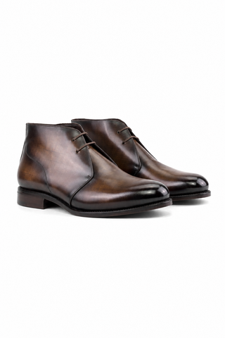 Ambrogio Patina Leather Chukka Boots