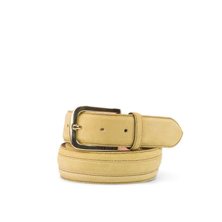 Ambrogio 3884 Sand Lux Suede Leather Venice Men's Belt (AMBB1006)-AmbrogioShoes