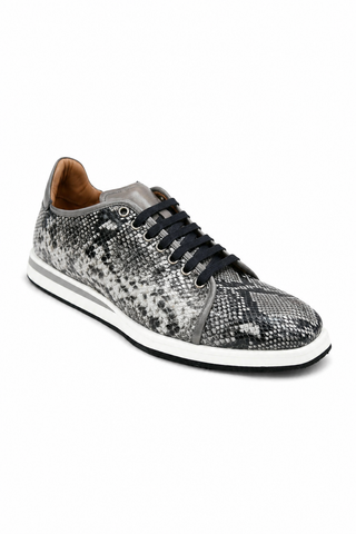Ambrogio Snake-Embossed Calf-Skin Leather Sneakers (AMZ1008)