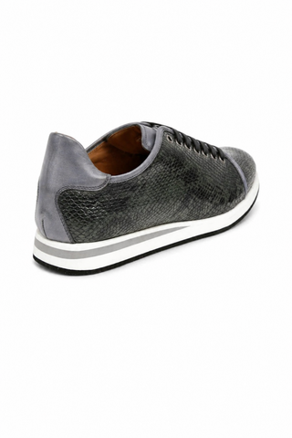Ambrogio Snake-Embossed Calf-Skin Leather Sneakers (AMZ1008)