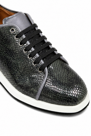 Ambrogio Snake-Embossed Leather Sneakers (AMZ1008)