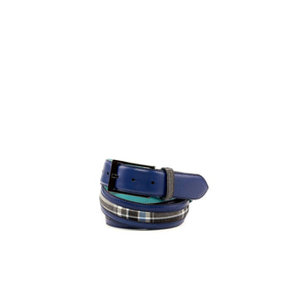 Ambrogio Three Tone Fabric / Leather Venice Men's Belt (AMBB1018)