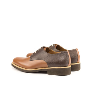 Ambrogio Two Tone Brown Pebble Grain / Leather Derby Oxfords (AMB2078)