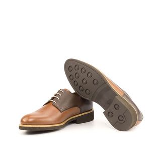 Ambrogio Two Tone Brown Pebble Grain / Leather Derby Oxfords (AMB2078)