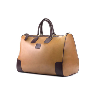 Ambrogio Unisex Cognac Calf-Skin Leather Weekender Bags (AMBH1035)-AmbrogioShoes