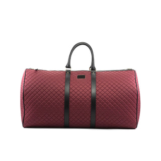 Ambrogio Unisex Red Quilted Fabric Duffle Bags (AMBH1033)-AmbrogioShoes