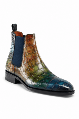 Ambrogio Vittorio Spectrum Patina Leather Chelsea Boots