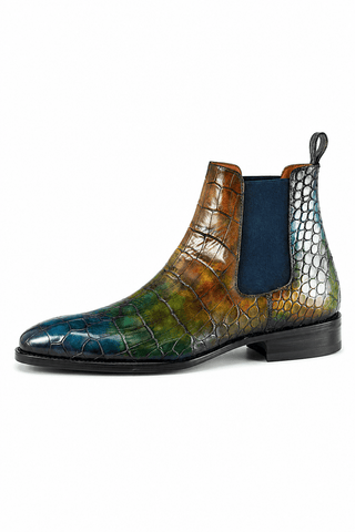 Ambrogio Vittorio Spectrum Patina Leather Chelsea Boots