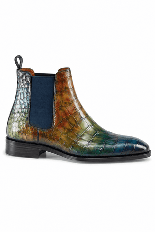 Ambrogio Vittorio Spectrum Patina Leather Chelsea Boots