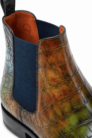 Ambrogio Vittorio Spectrum Patina Leather Chelsea Boots