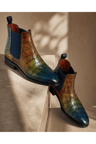 Ambrogio Vittorio Spectrum Patina Leather Chelsea Boots