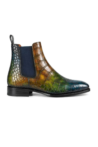 Ambrogio Vittorio Spectrum Patina Leather Chelsea Boots