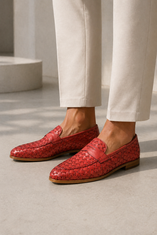 Ambrogio Woven Leather Penny Loafer
