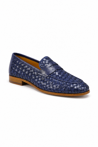 Ambrogio Woven Leather Penny Loafer