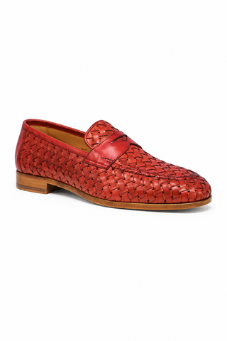 Ambrogio Woven Leather Penny Loafer