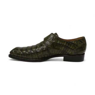 Ambrogio by Mezlan Men's Shoes Exotic Crocodile Single Monk-Strap Loafers (AMZ1017)-AmbrogioShoes