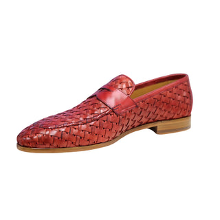 Ambrogio by Mezlan Solomeo 21101 Men's Shoes Woven Calf-Skin Leather Penny Loafer (AMZ1012)-AmbrogioShoes